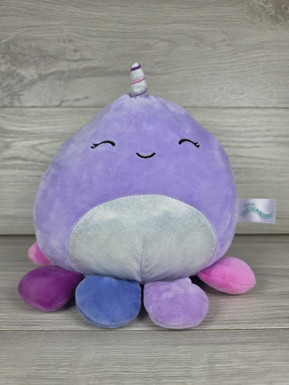 Squishmallows Joy Unicorn Plush w Multicolored Feet Purple SU38